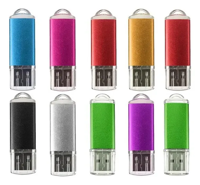 10 unidades de pen drives USB 2.0 de 128 MB (não GB), cores
