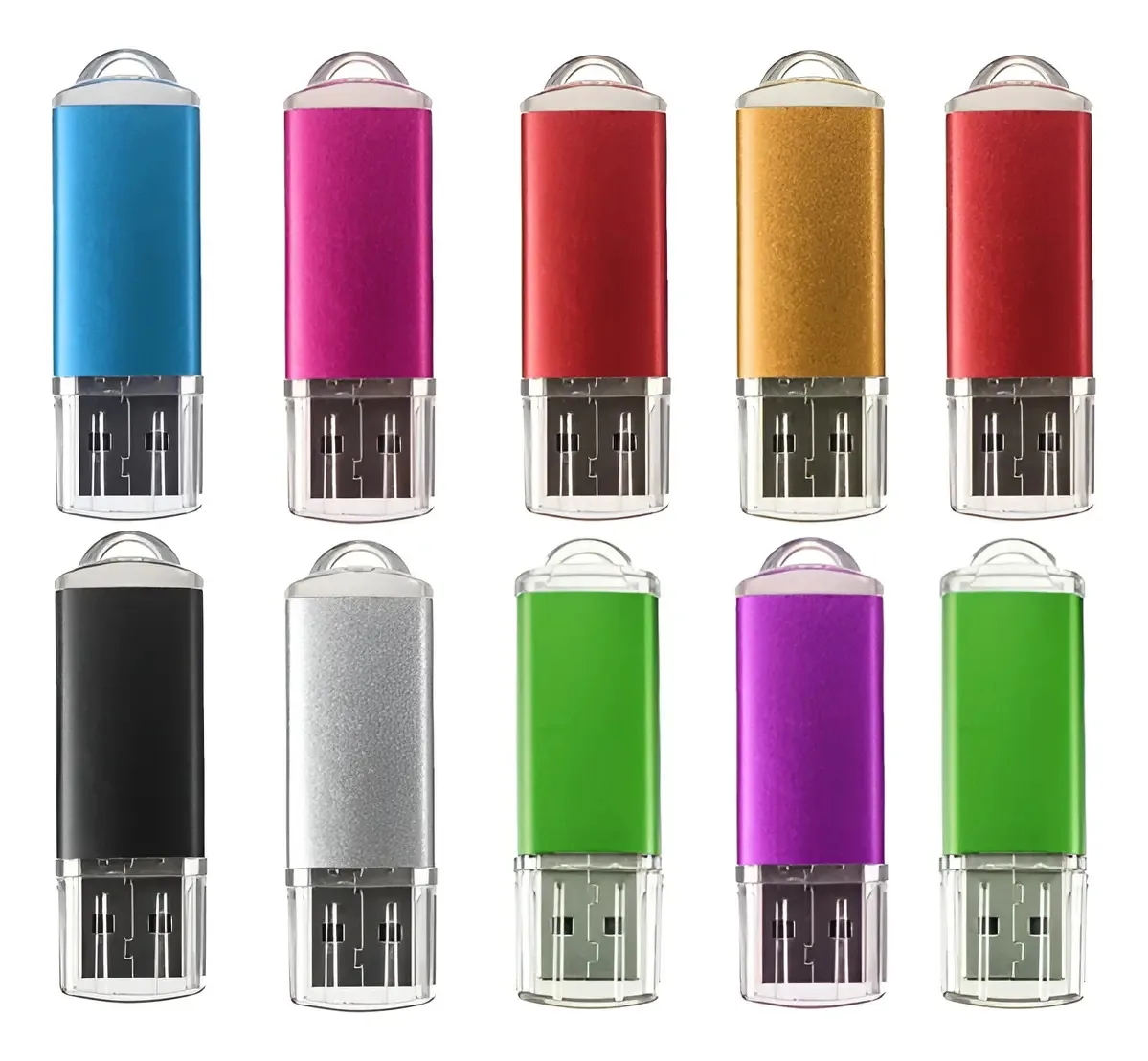 10 Unidades De Pen Drives De 2 Gb Usb 2.0 De Cores Cor 5 Random Colors