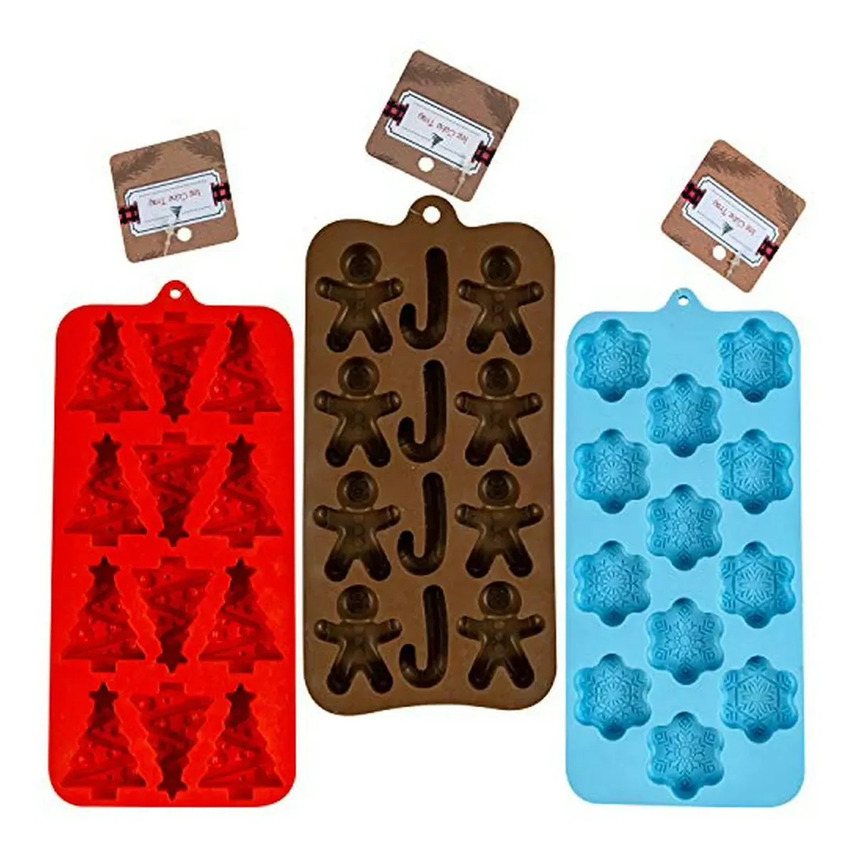 Bandejas de silicone para gelo e doces - 3 formas de Natal