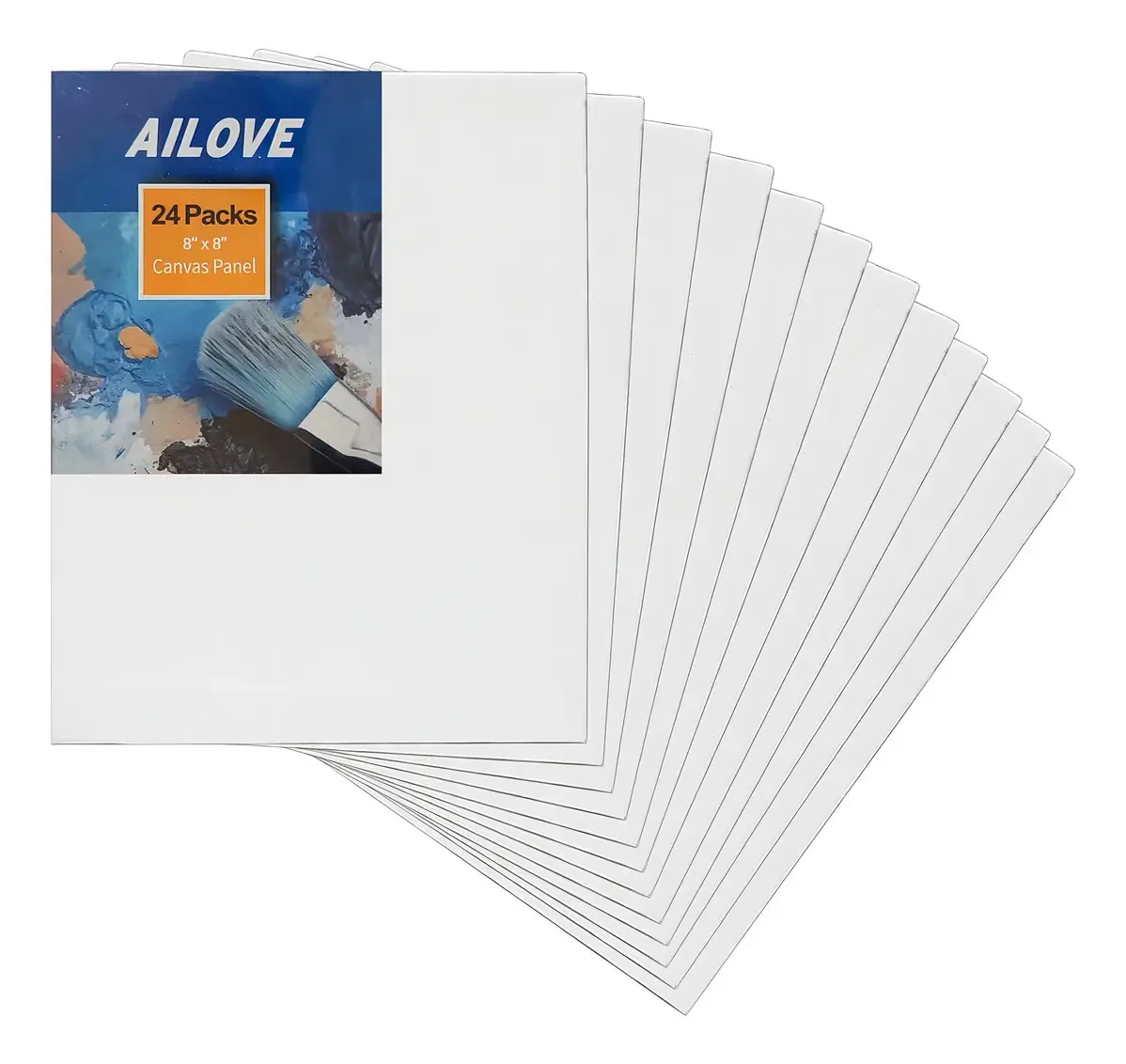 Telas de pintura Ailove de 8 x 8 polegadas, pacote de 12, L