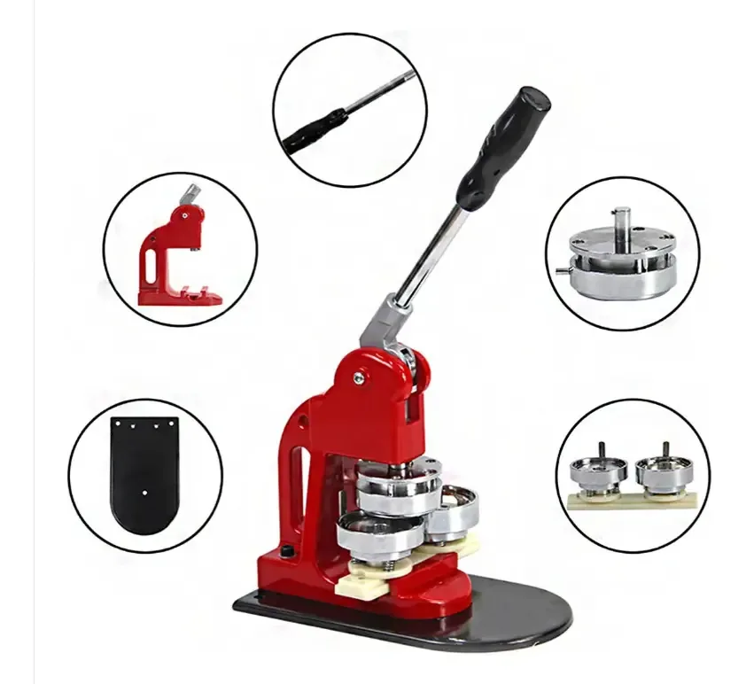 Kit de máquina completo para fazer fotobots publicitários de 58 mm com 100 botões e papel, base de disco de metal para criar chaveiros, ímãs, suporte flutuante, abridores de garrafas e espelhos,...