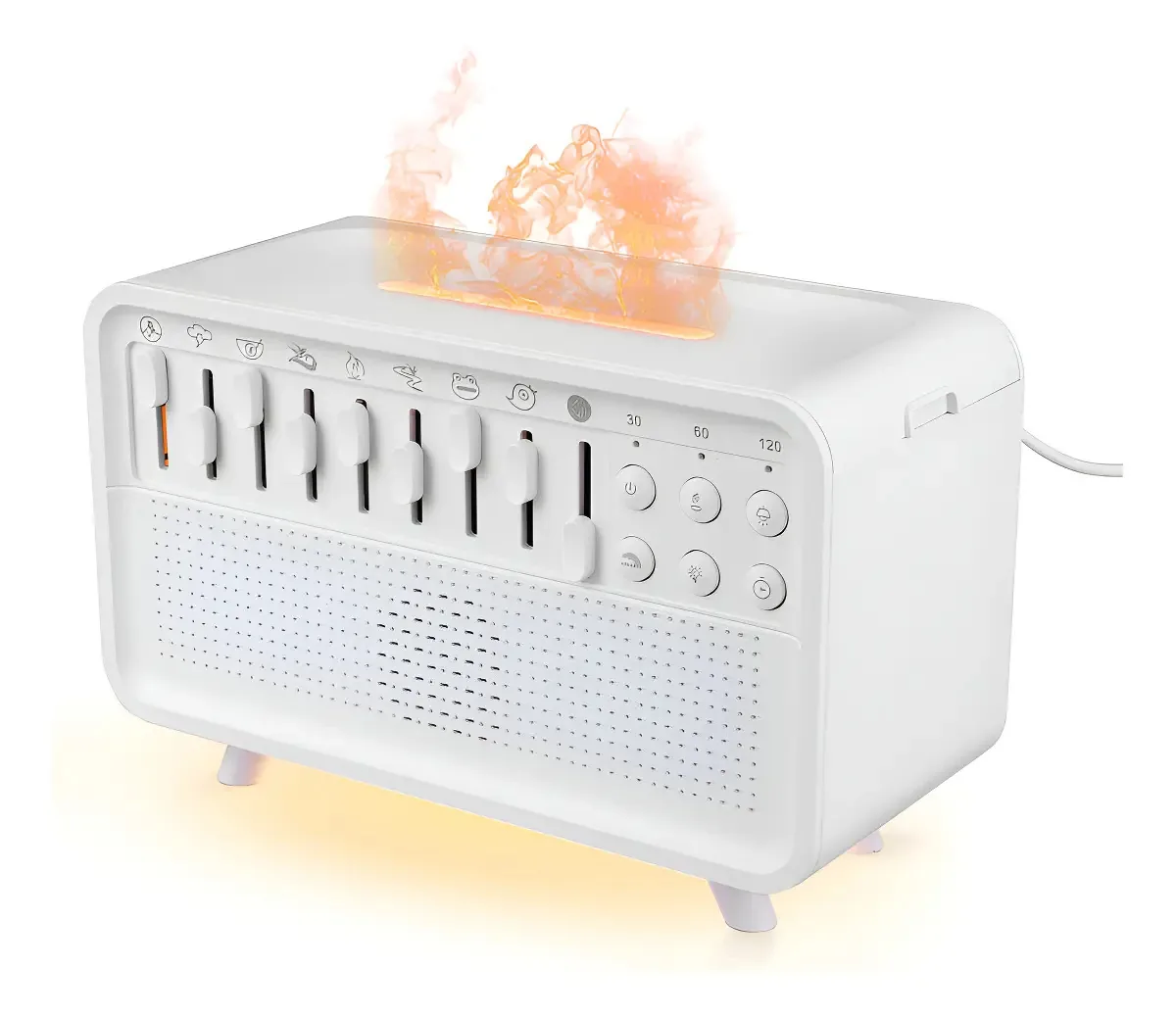 Máquina de ruído branco com umidificador, difusor de óleo