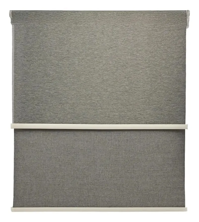 Cortina Roller Blackout 2 de tecido duplo 140x240 com cortina cinza mesclada sem borda Guiza