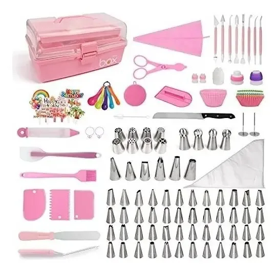 Kit de padaria rosa com acessórios com 359 peças