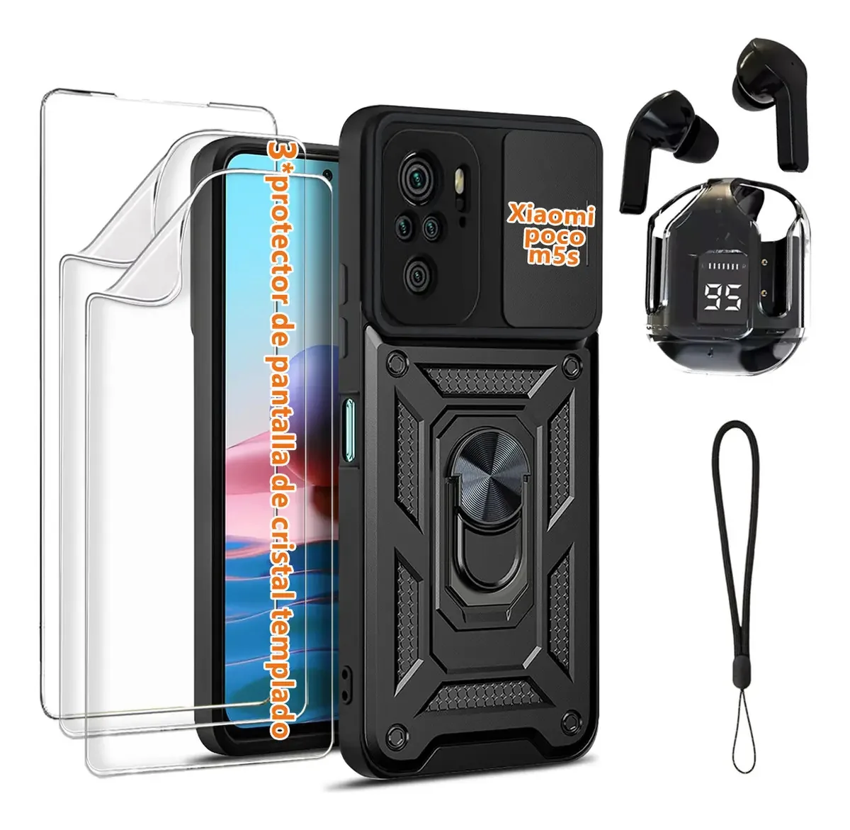 Publicação em pausa Celulares e Telefoniaacessórios Para Celularescarcasas, Fundas Y Protectoresfundas Y Carcasas Vender Uno Igual Nuevo Kit Funda Para Xiaomi Poco M5s Uso Rudo Anillo Soport