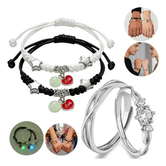 2 pares de pulseiras e anilhas parejas/Amigos Gift Simboliza Eterna