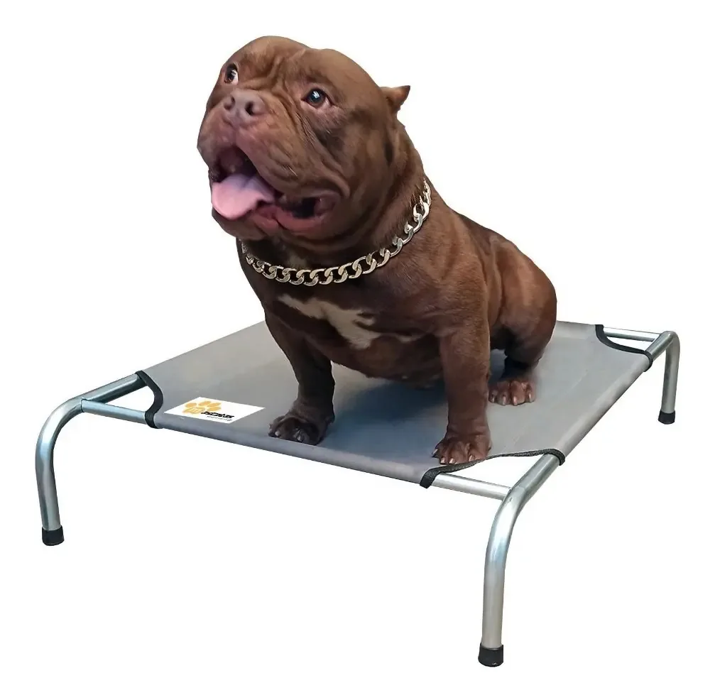 Cama elevada desmontável rosa para animais de estimação de raça média