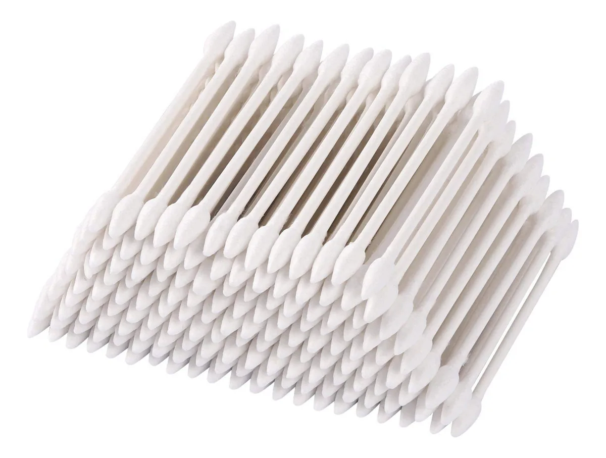 1000 peças de cotonetes, pontas de algodão de precisão dupla com bastão de papel, pacote com 5 (formato duplo)