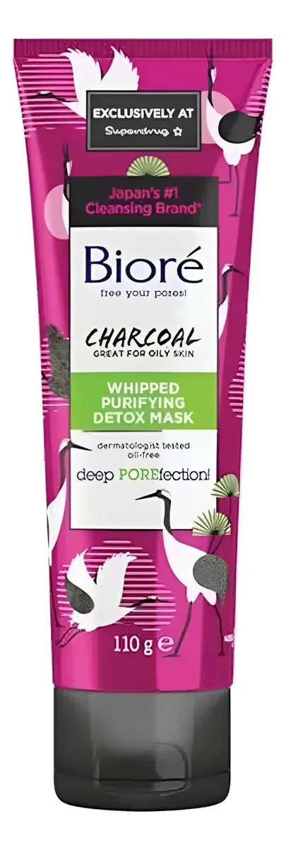 Bioré Charcoal Whipped Máscara Limpeza Facial Detox - 110g