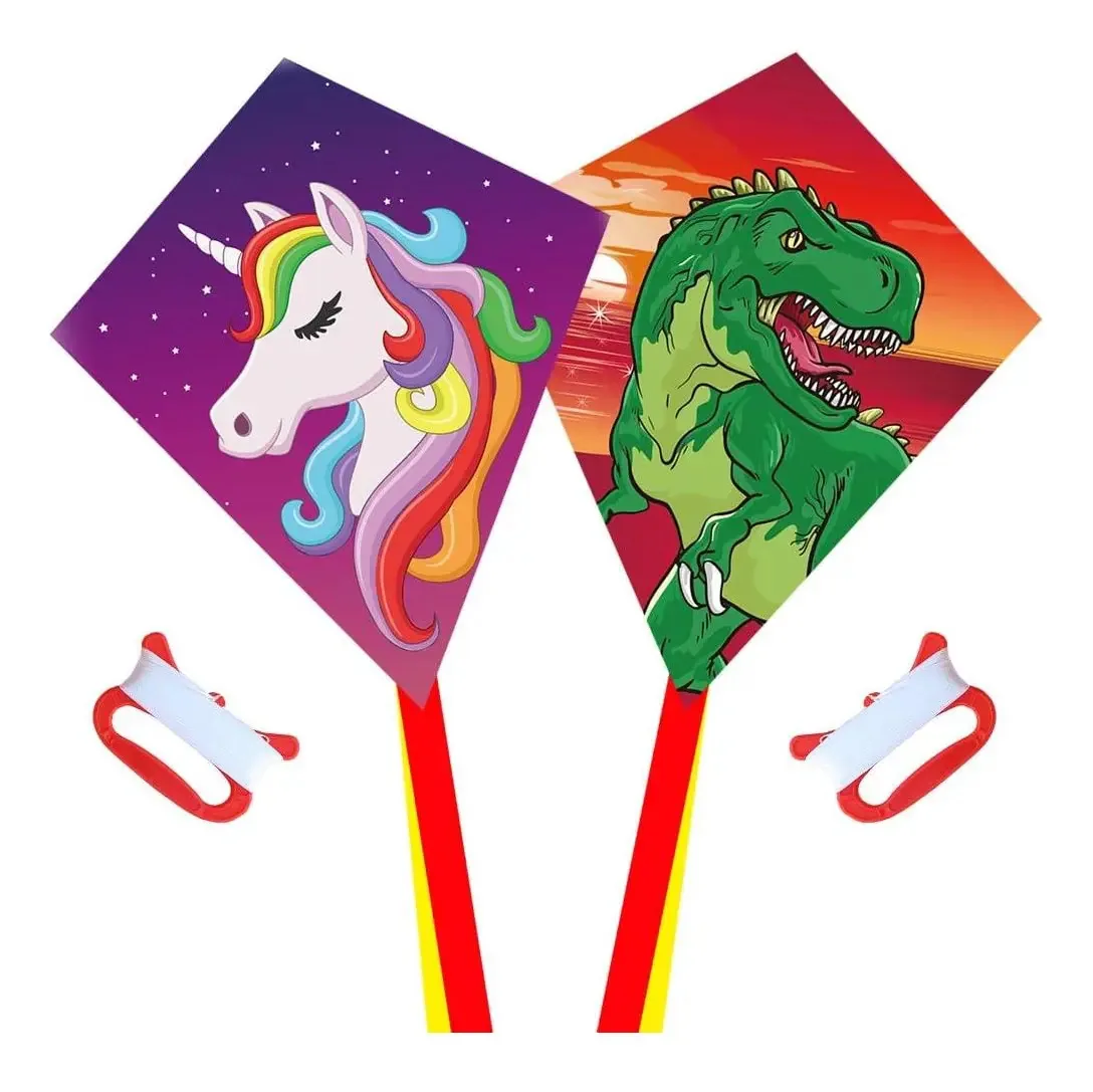 Diamond Kite [2 pacotes] Dinasour+Unicorn Eddy Kite, Kite