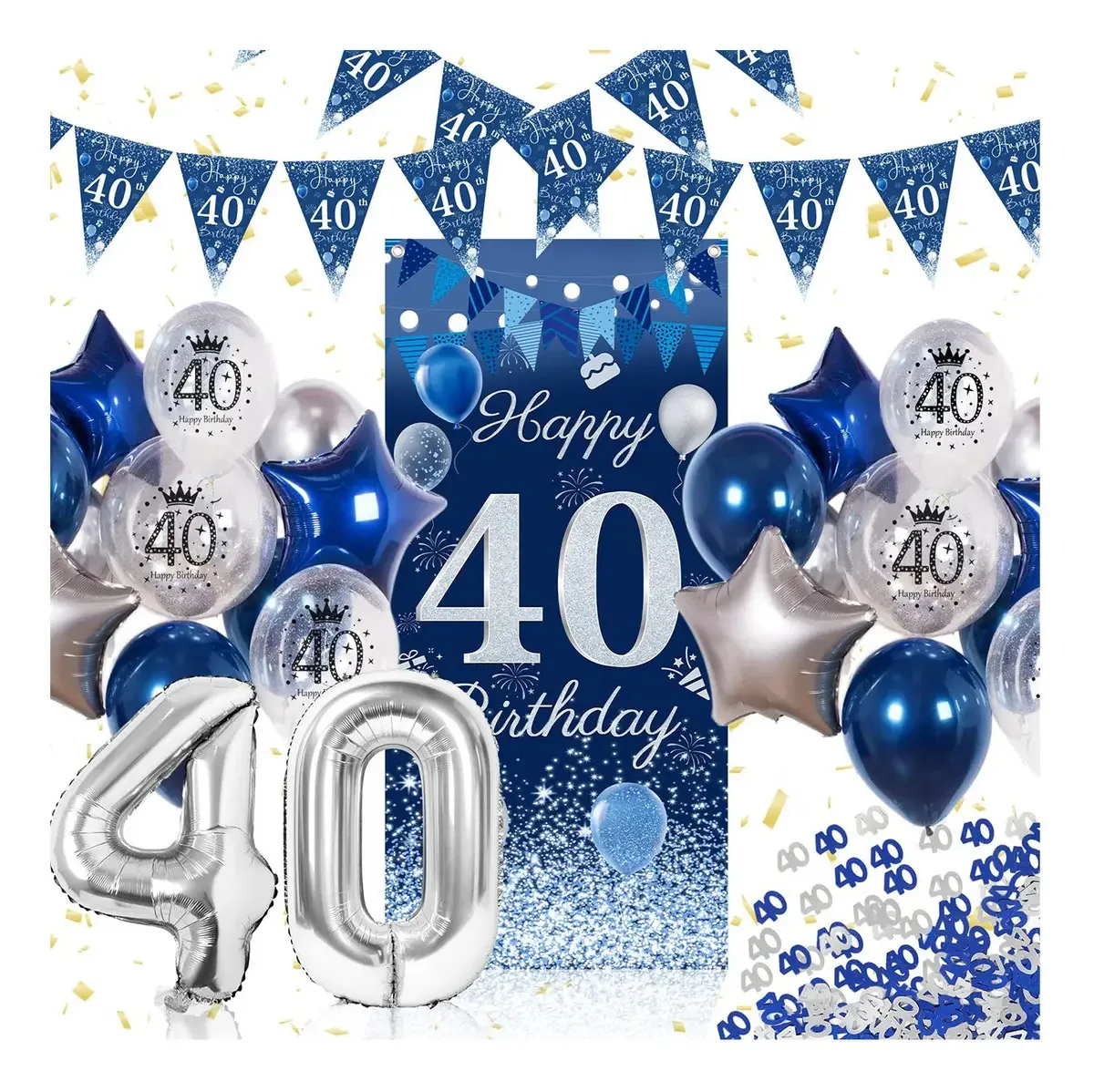 #40 Balões e banners decorativos de aniversário masculinos