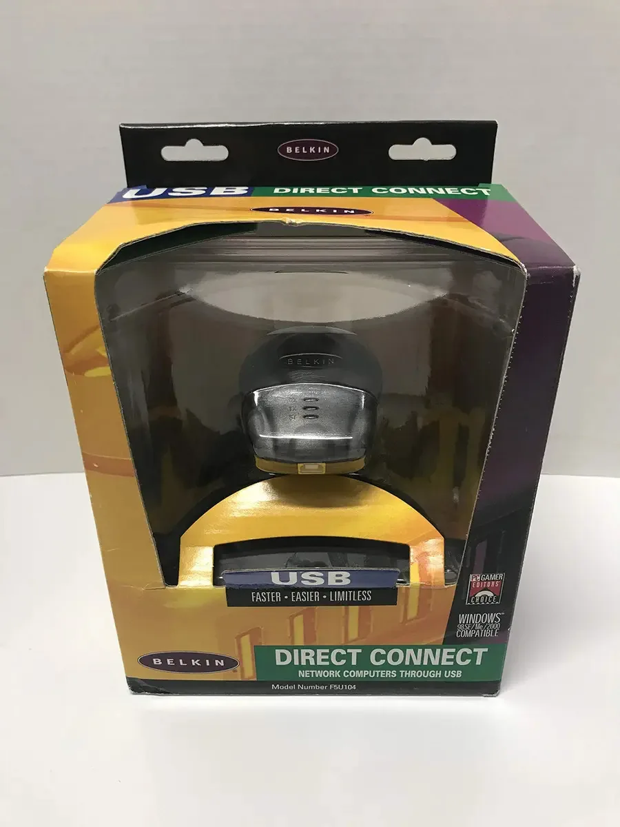 Adaptador USB Belkin Direct Connect com 2 cabos USBA/USB para Win98/2000