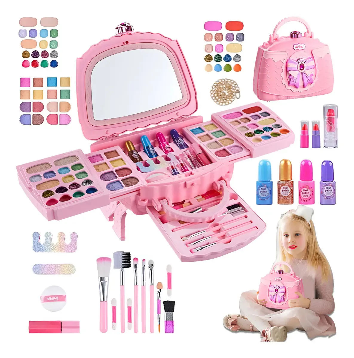 Conjunto de brinquedos de maquiagem de beleza para meninas Princess Cosmetics
