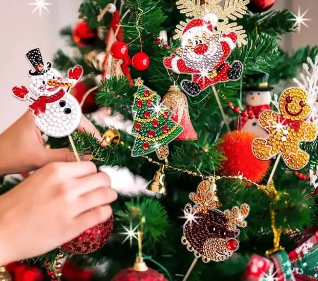 5 kits DIY de diamante 5d para enfeites de Natal