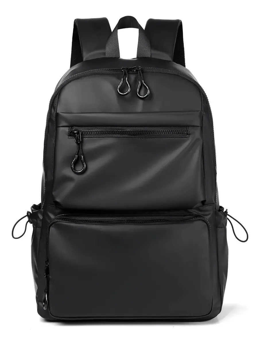 Mochila casual Ti-913, impermeável e anti-roubo de grande capacidade, com compartimento para laptop e bolso de segurança, cor preta, design de tecido liso
