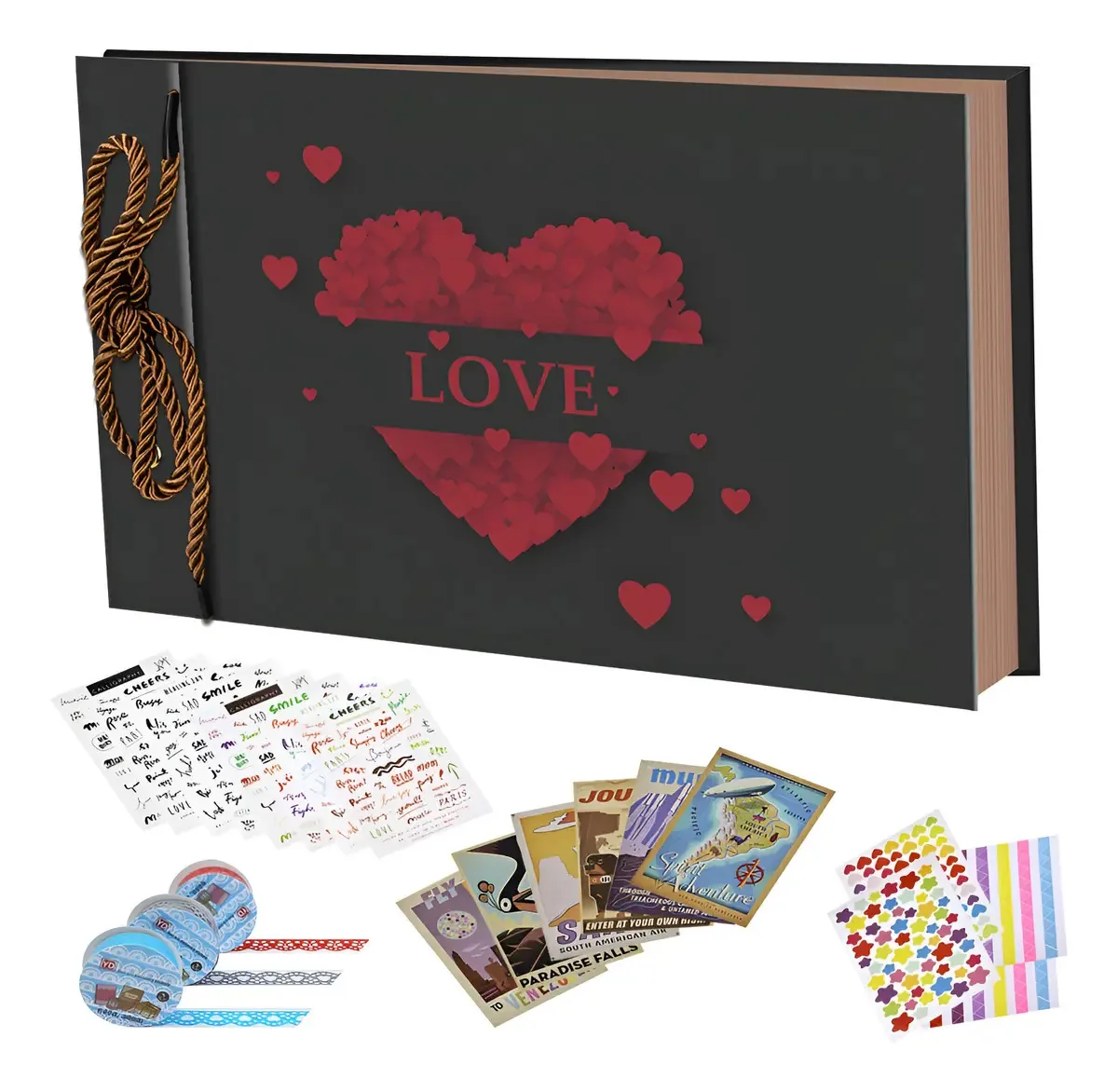 Álbum de fotos DIY Adventure Scrapbook - Versão em preto - Pals