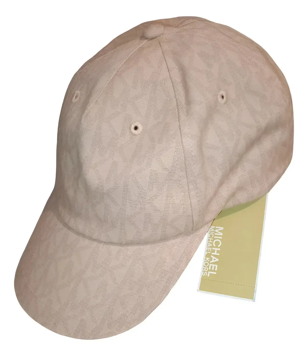 Boné unissex Michael Kors com design e logotipo em tecido têxtil rosa, tamanho único