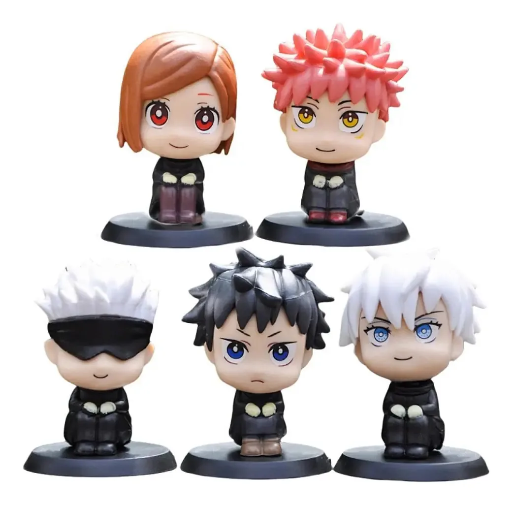 Conjunto de 6 bonecos, brinquedos e ornamentos de Jujutsu Kaisen
