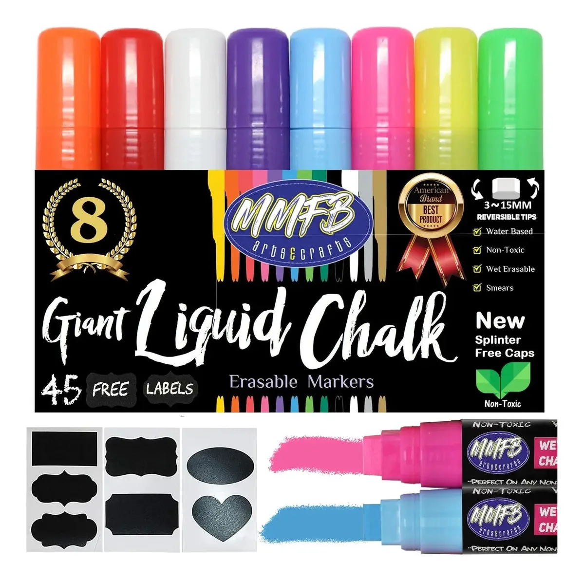 Marcadores de giz Mmfb Arts & Crafts: marcadores com um