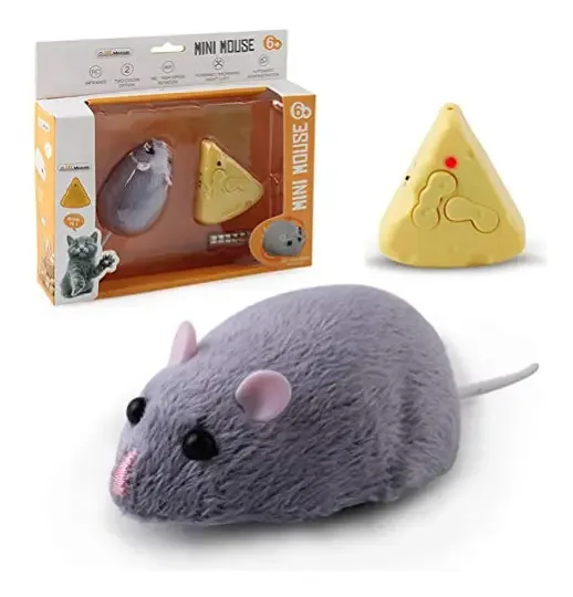Brinquedo de pelúcia Dan&dre com controle remoto para mouse, brinquedo de rato, brinquedo realista e confortável, brinquedo de rato, brinquedo de rato falso