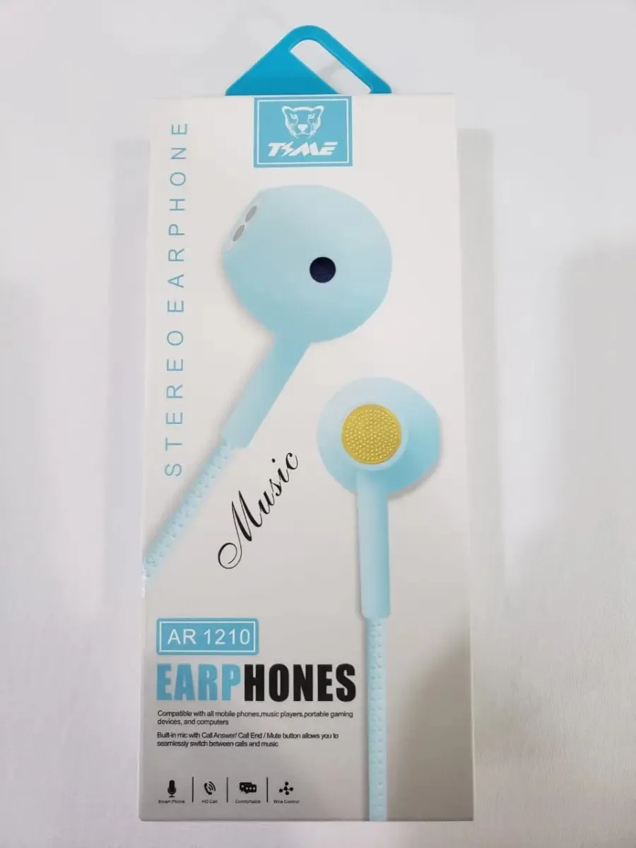 Fones de ouvido para celular Time Ar-1210, viva-voz, microfone azul claro
