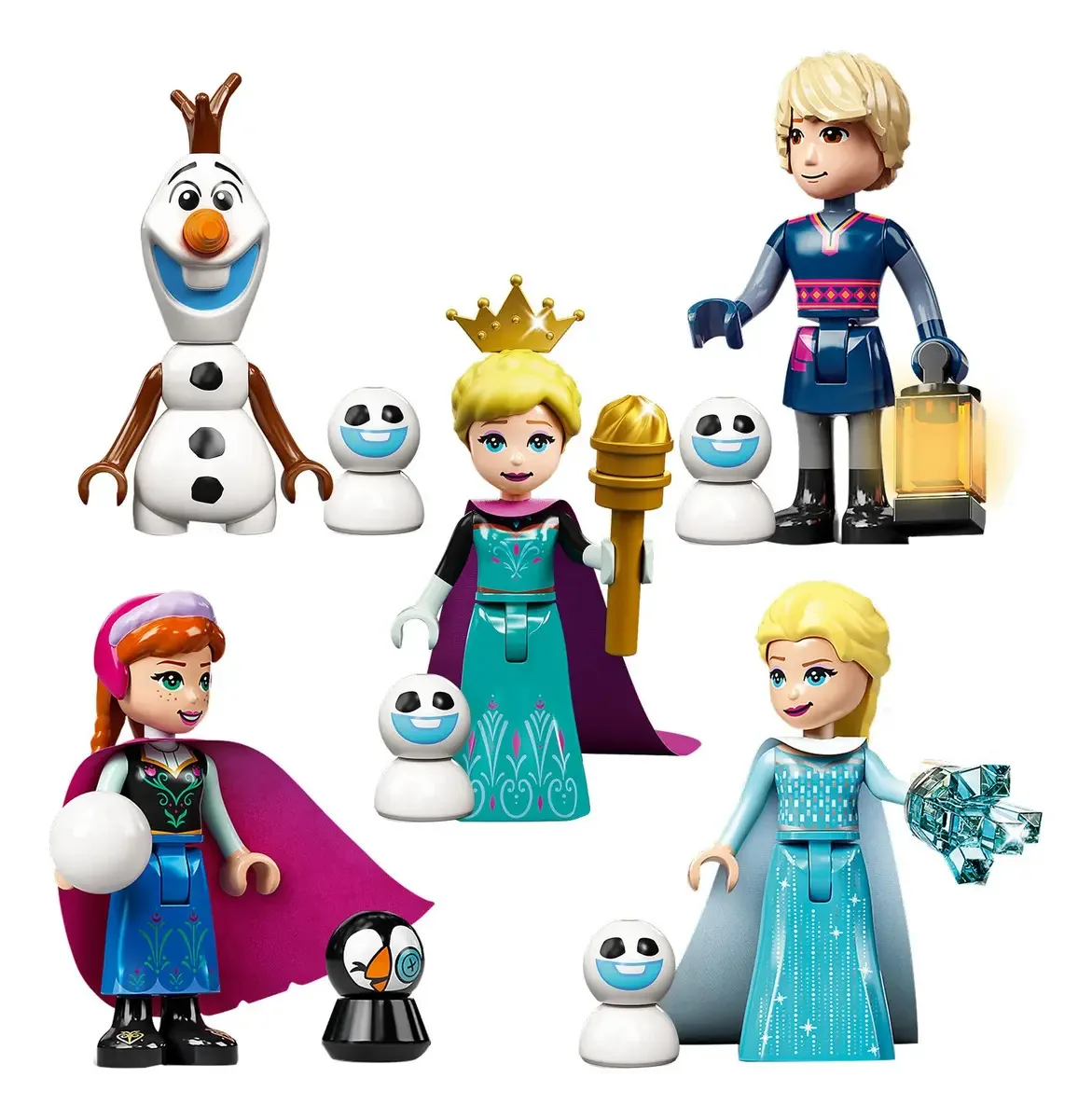 Brinquedos e estatuetas de ornamentos feitos à mão Frozen, 5 unidades