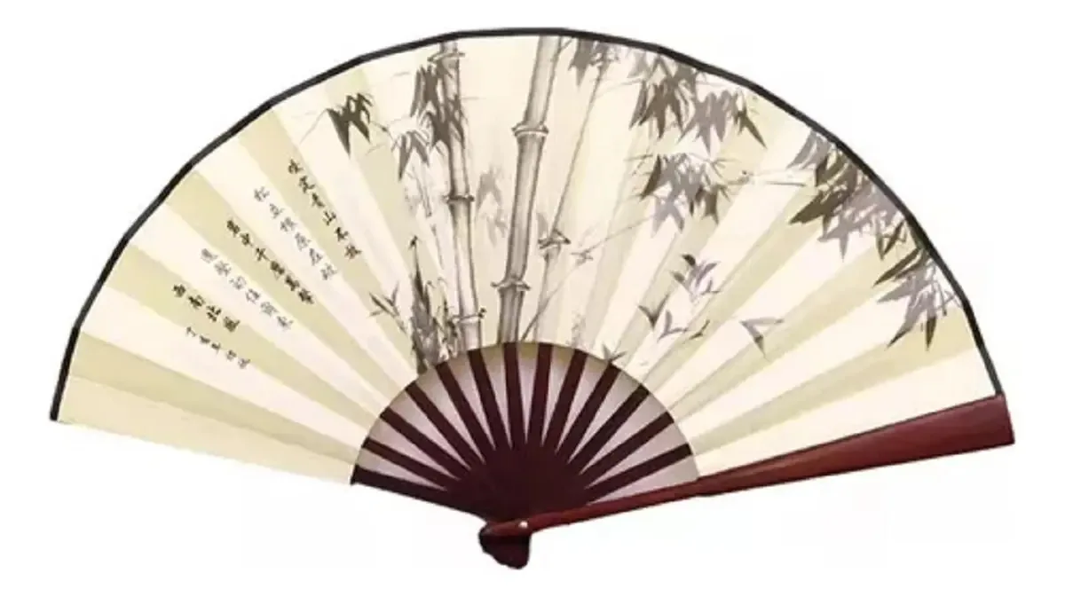 Ventilador grande de bambu japonês tradicional chinês genuíno
