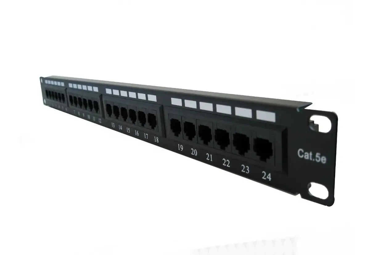 Painel de patch: painel de patch de 24 portas Cat 6 Rack Patch Panel