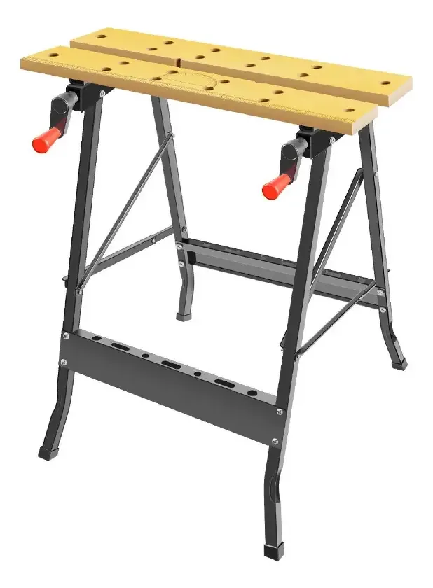 Mesa de trabalho multiuso Base dobrável em 0°, 45° e 90° Mesa de trabalho multiuso Cavalete de carpinteiro portátil