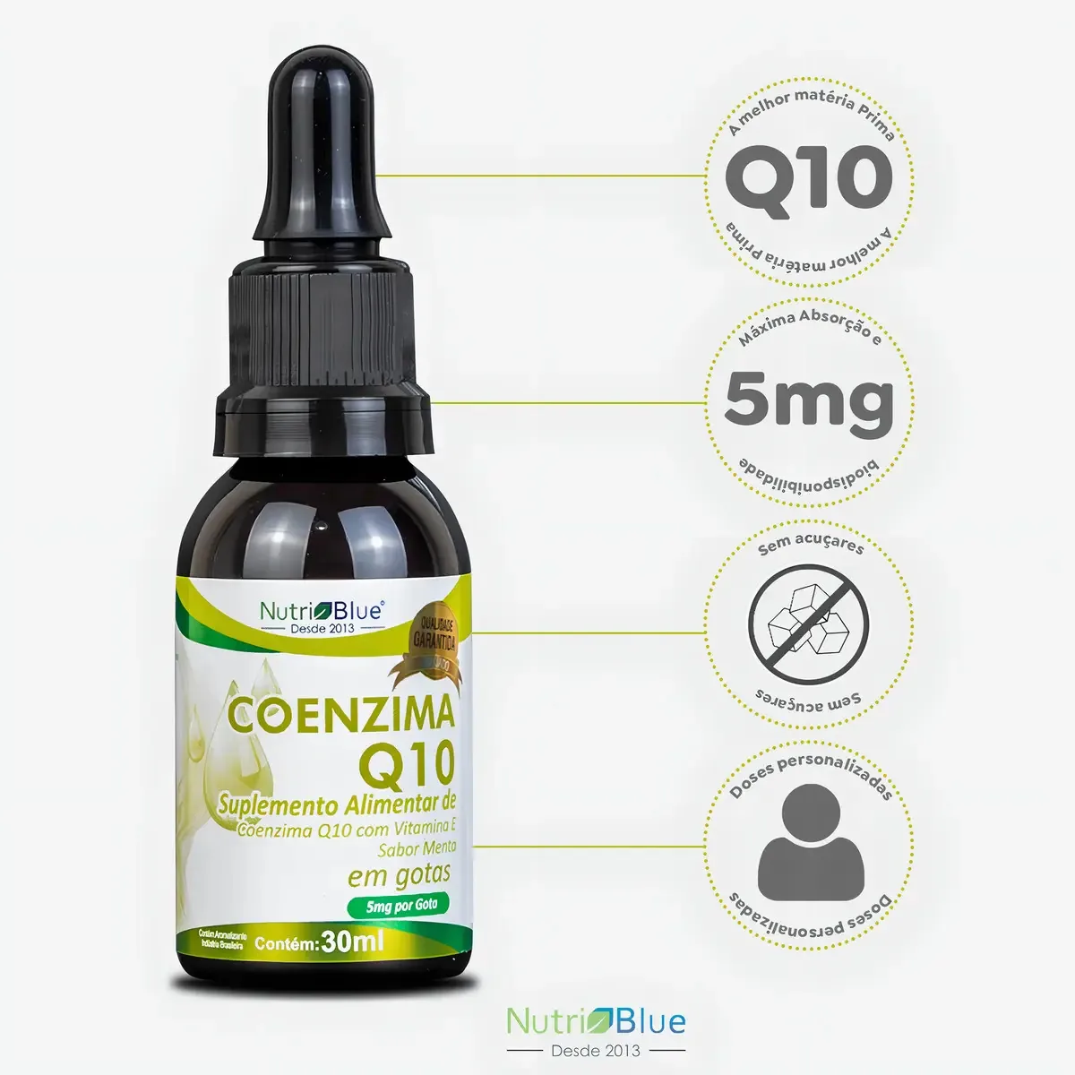 Coenzima Q10 Em Gotas Com Vitamina E - Nutriblue