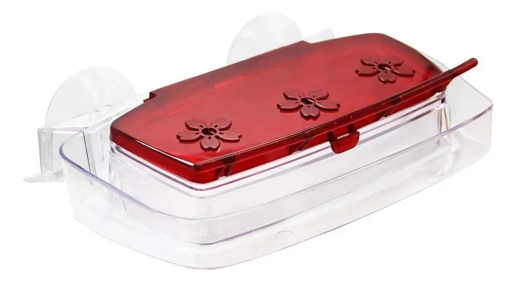 Conjunto de alimentadores Hummingbird para janela, 8 oz, vermelho