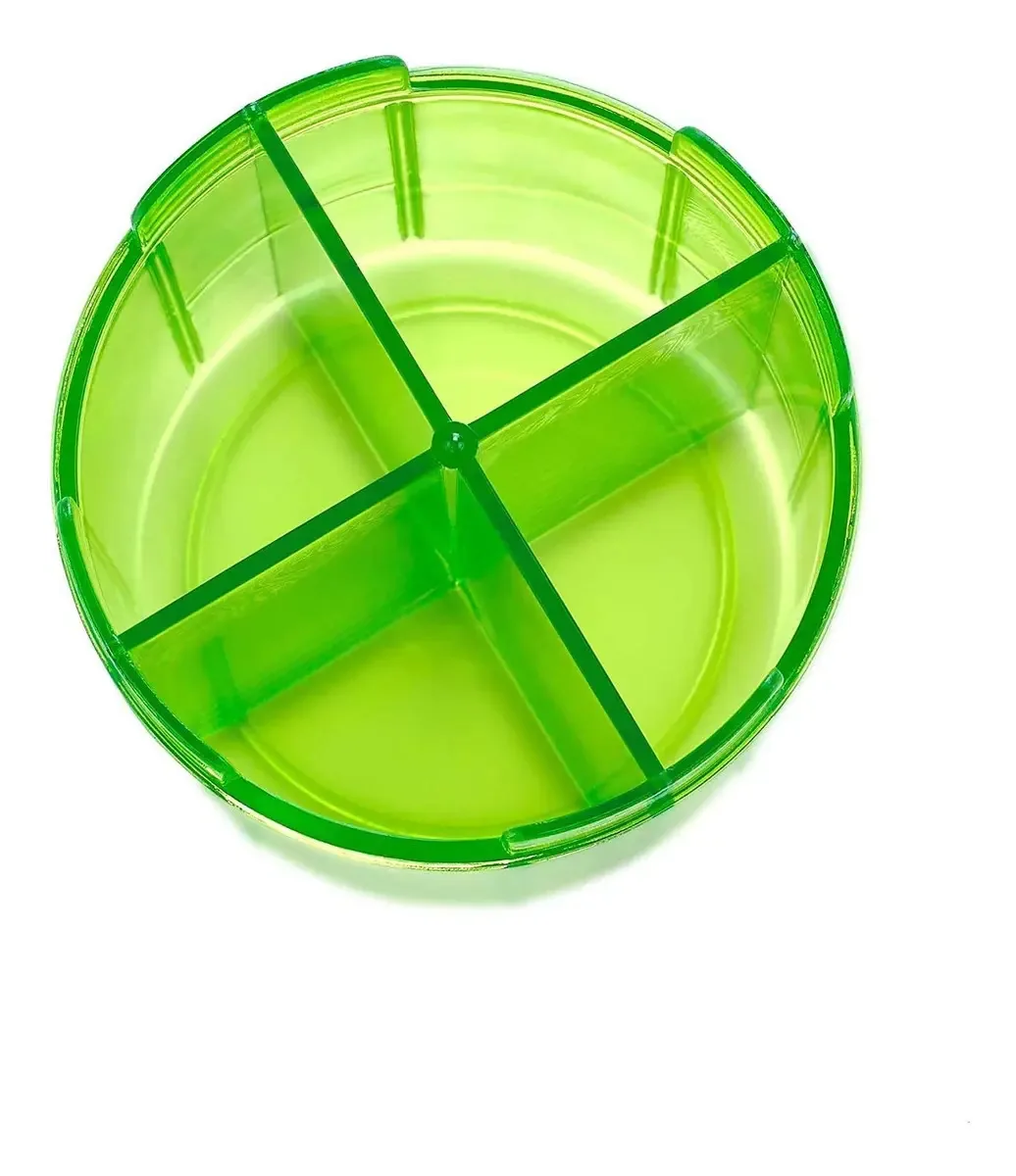 Organizador, dispensador de comprimidos com 4 compartimentos, suporte para medicamentos, vitaminas e suplementos, frasco redondo, estojo diário para comprimidos, caixa de lembrete