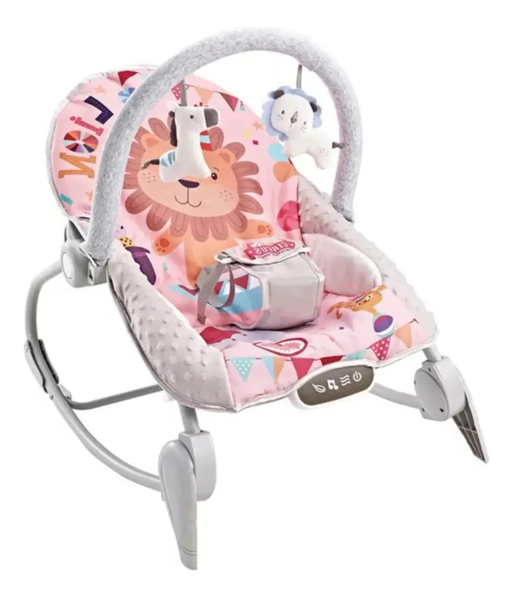 Cadeira de balanço para bebê Bbqool Rocker elétrica florido rosado