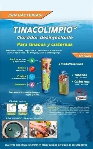 Dispositivo desinfetante Mega (5000 A 10000lt) Tanque de água limpa