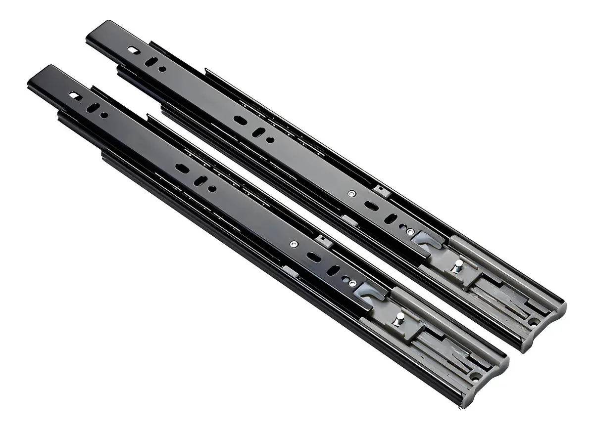Sliders telescópicos Soft Close 45 cm, preto, guia de gaveta, cor: preto