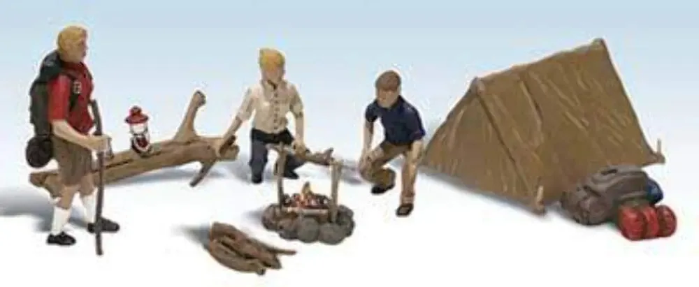 Figuras Para Maquete Pessoas Acampando E Acessórios Ho