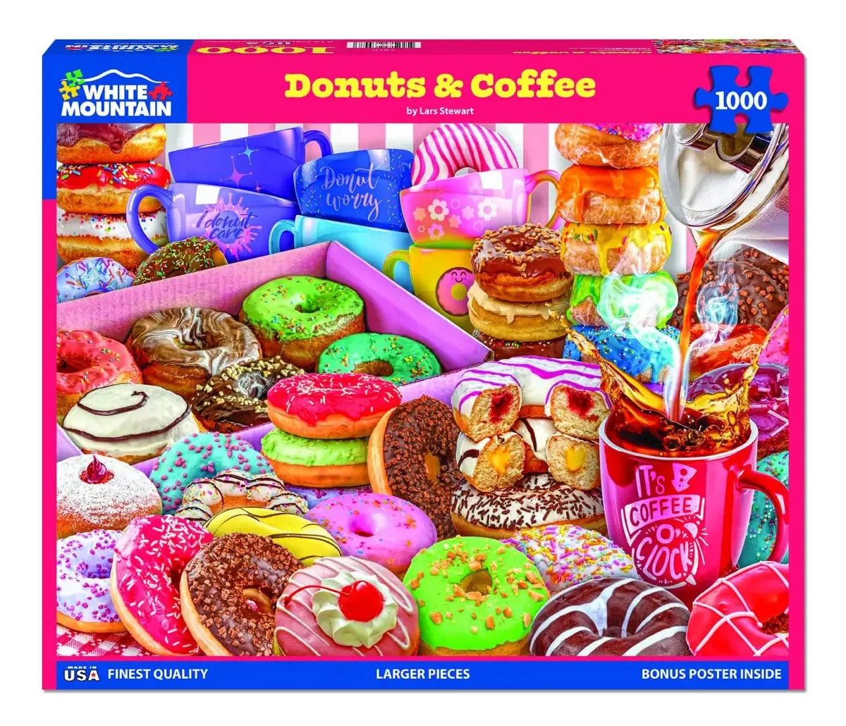 White Mountain Puzzles - Donut & Coffee - Quebra-cabeças