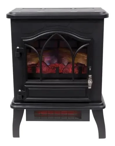 Fogão elétrico e lareira de aquecimento 93 Mt Cubic 5.200 Bt, cor preta