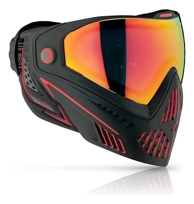 Máscara Dye I5 Paintball Airsoft Lentes Antiembaçantes Preto Vermelho