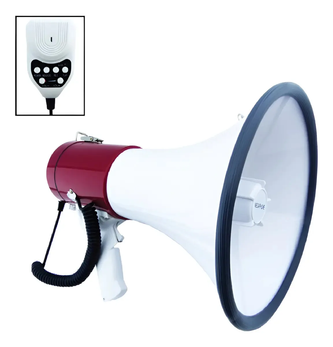 Megafone Bluetooth profissional com microfone e sirene branca ou verde