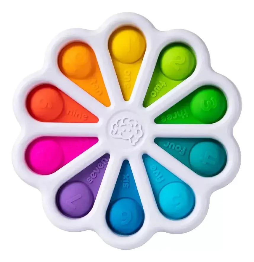Brinquedo sensorial com pop its e números. Brinquedos Fat Brain Dimpl Digits Babies, mais de 6 milhões, multicoloridos