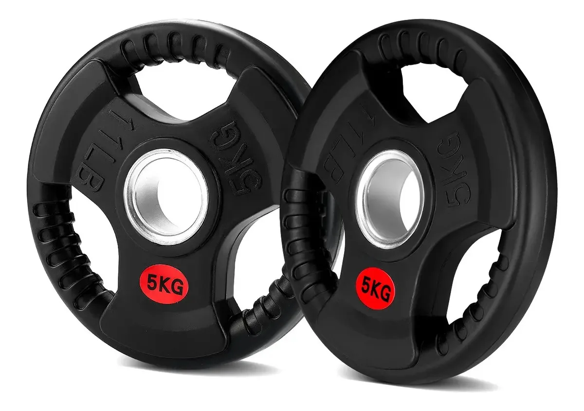 Par de discos olímpicos de ginástica de 5 kg, adequado para halteres e halteres