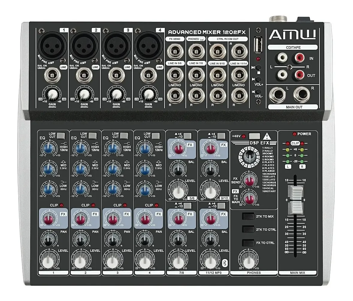 Amw 1202fx Mesa De Som 12 Canais 99 Efeitos Interface Usb !