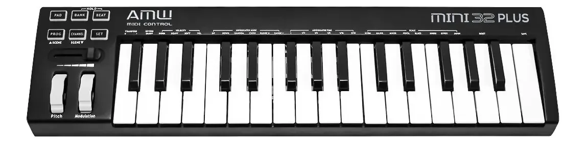Amw Mini 32 Plus Black Teclado Controlador Midi Usb Teclas