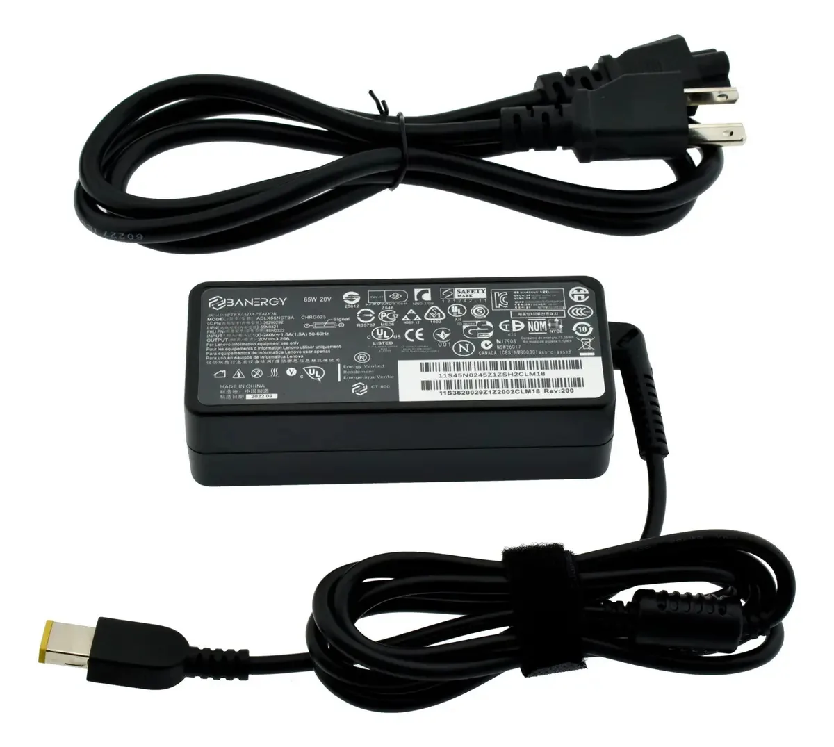 Carregador Lenovo ADLX45NLC3A ADLX45NCC3A ADLX45NDC3A preto
