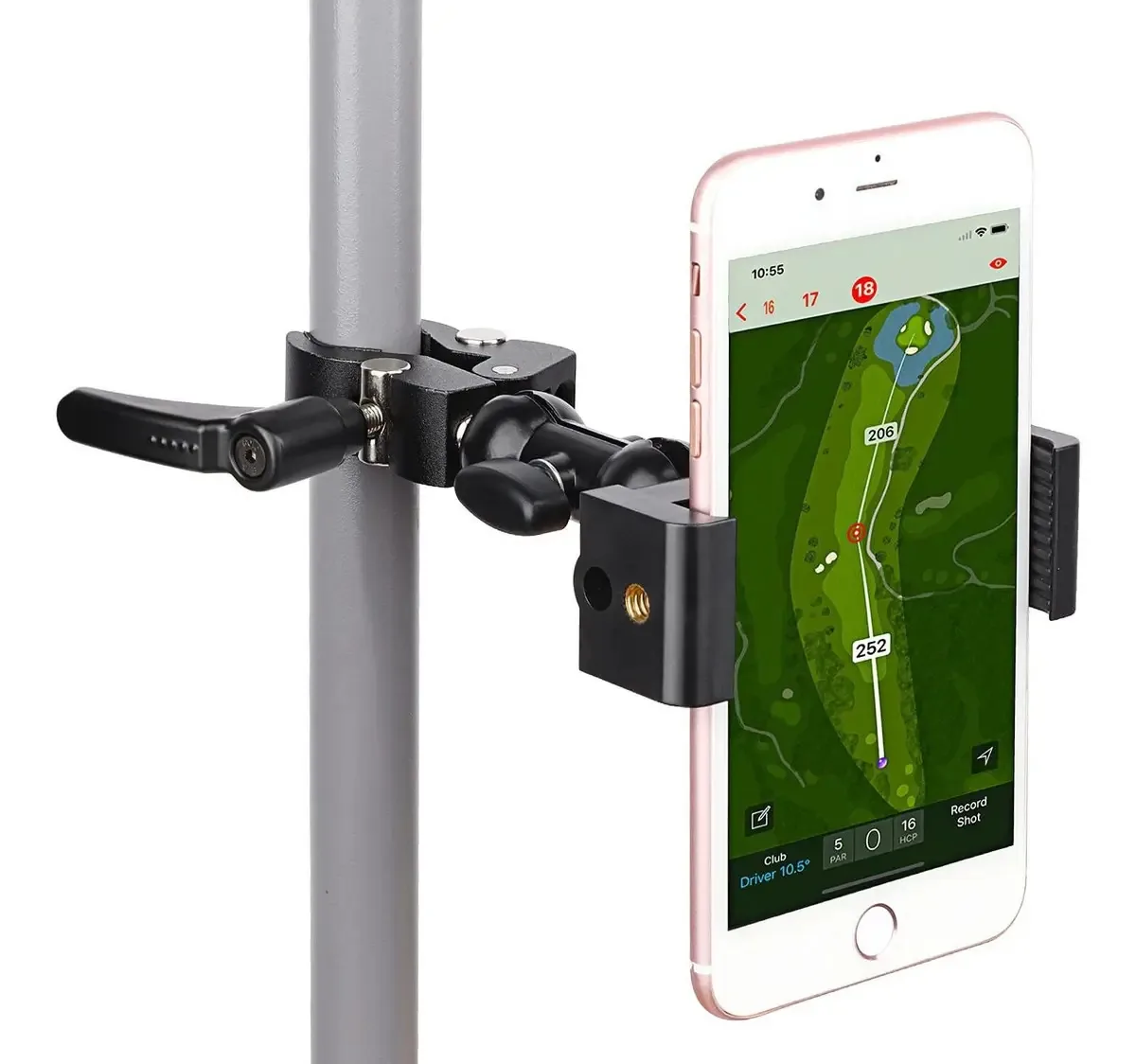 Itodos - Suporte para Celular para Carrinho de Golfe, Cadeira de Rodas, Carrinho de Bebê, Bicicleta Giratória, Mesa, Braçadeira para iPhone, Galaxy, Nexus, a Maioria dos Telefones e GPS até 4
