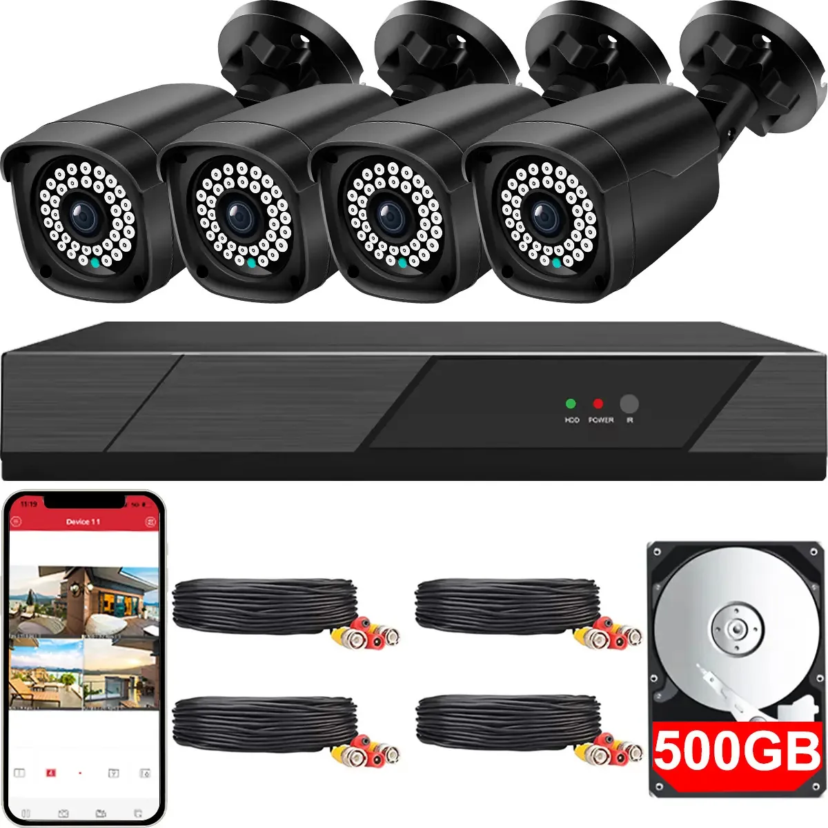 Kit de câmera de segurança externa Dvr 4 Cctv