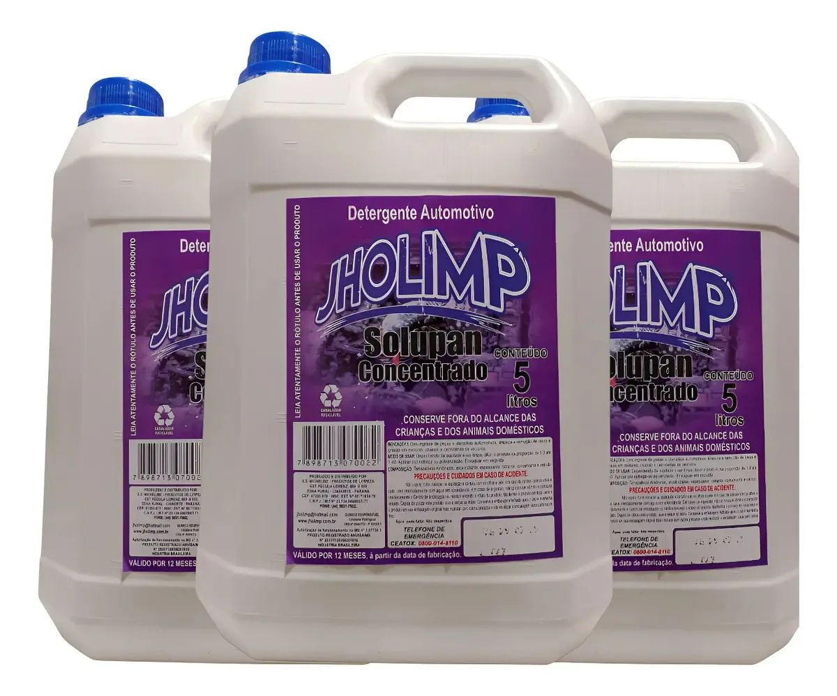 Kit 3 Solupan Concentrado Desengraxante 5 Litros