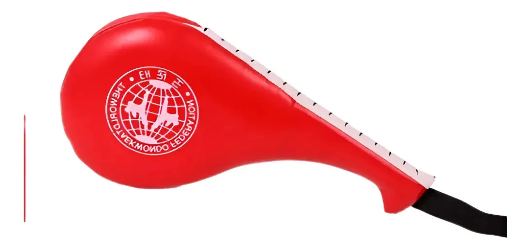 Par de palchaguis básicos de chute para artes marciais, cor: 2 peças, vermelho