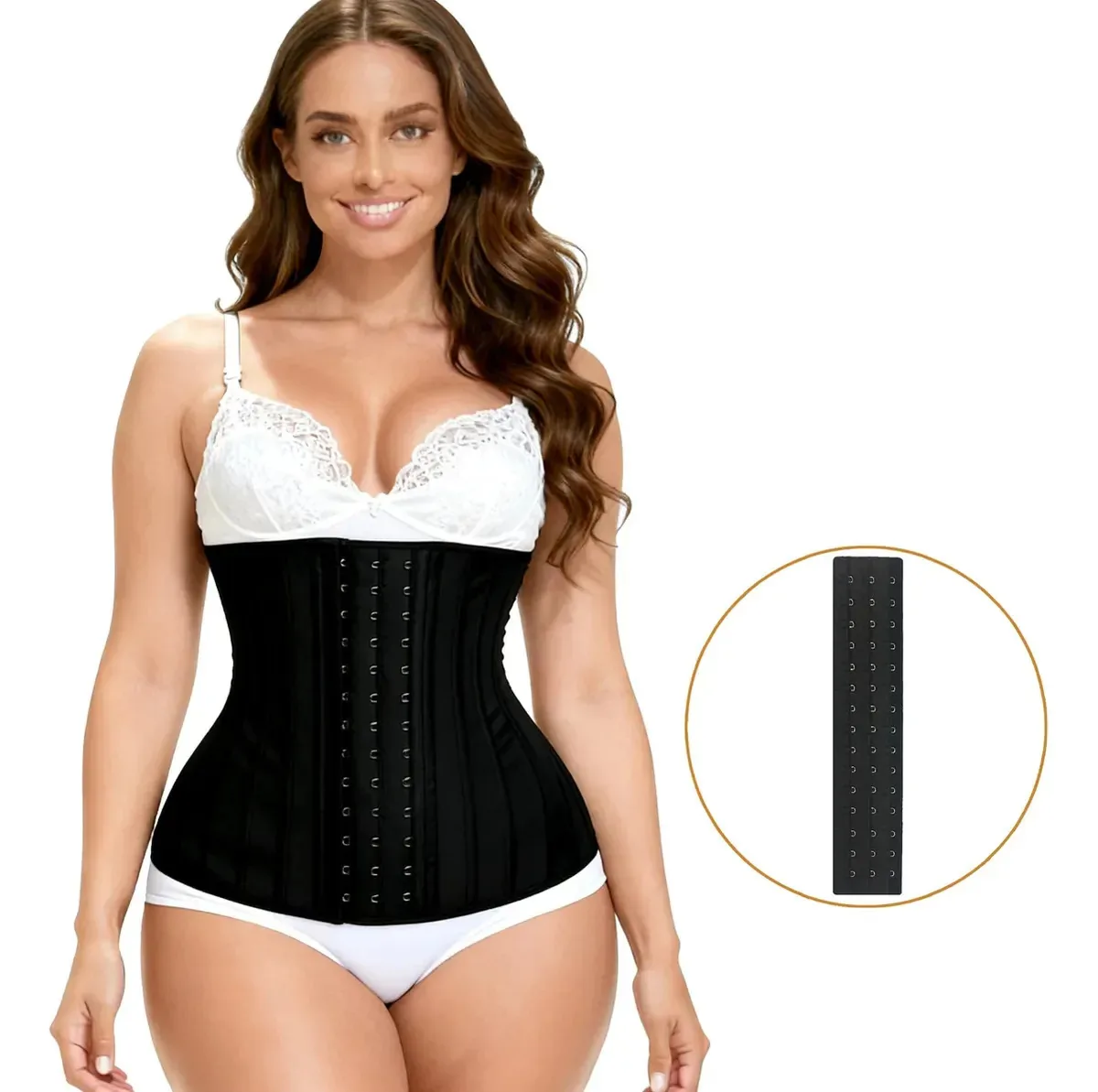 Cintas redutoras de látex modeladoras colombianas, 25 varetas, cor preta, tamanho Gl